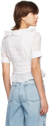 FRAME White Broderie Anglaise Blouse