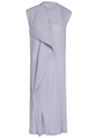 Pleats Please Issey Miyake Pleated Draped Woven Midi Dress Light Purple