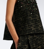 La DoubleJ La Scala embellished bouclé Lurex® top