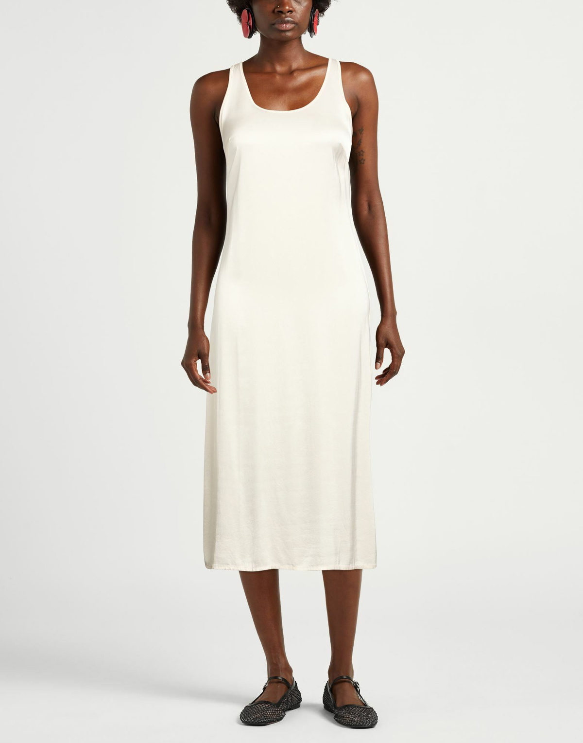 Manila Grace Womens Midi dress Ivory