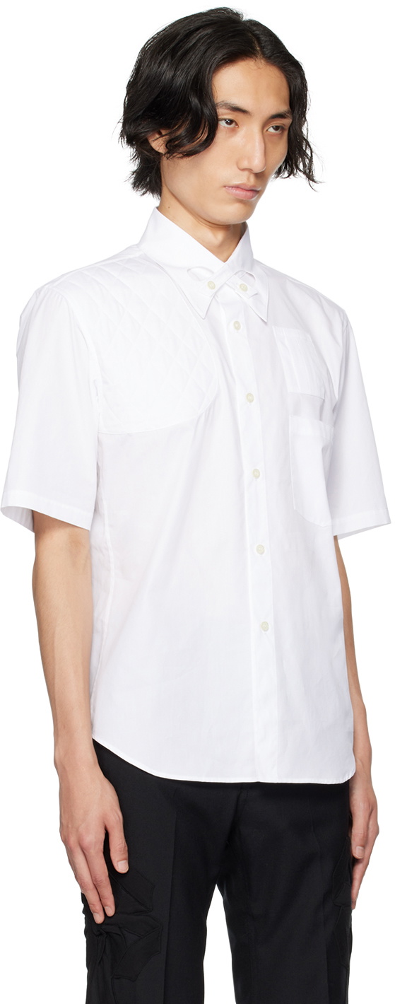 【STEFAN COOKE】WHITE PRINTED LONG SLEEVE TOP Stefan Cooke Floral Embroidered Diamond Slashed Jumper | H