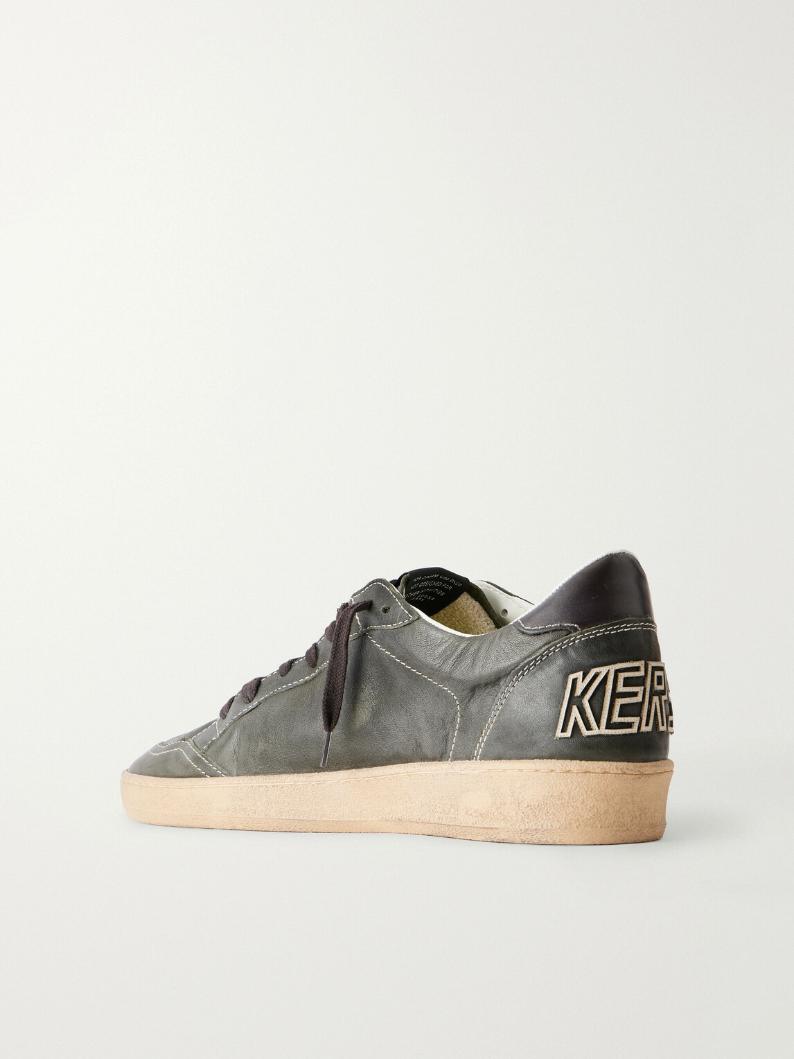 Golden Goose - Ball Star Distressed Leather Sneakers - Green