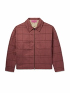 The Elder Statesman - Checked Cotton-Blend Jacquard Jacket - Red