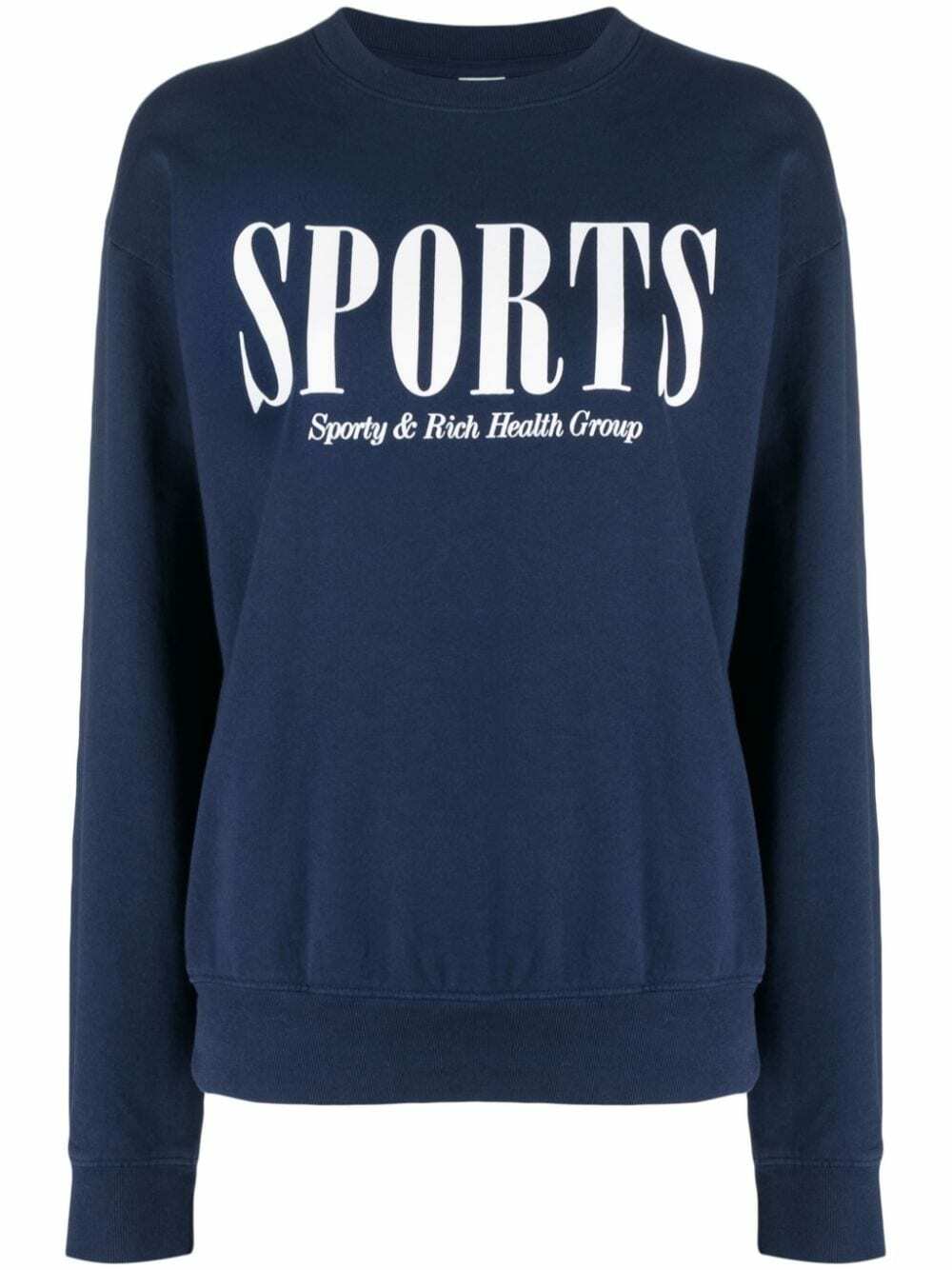 スウェット・トレーナー Sporty & Rich Athletics Cotton Sweatshirt CR672HG Sports Crewneck - Navy – Sporty & Rich