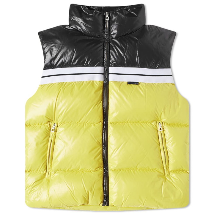 Photo: Palm Angels Men's Track Puffer Gilet in Yellow/Black