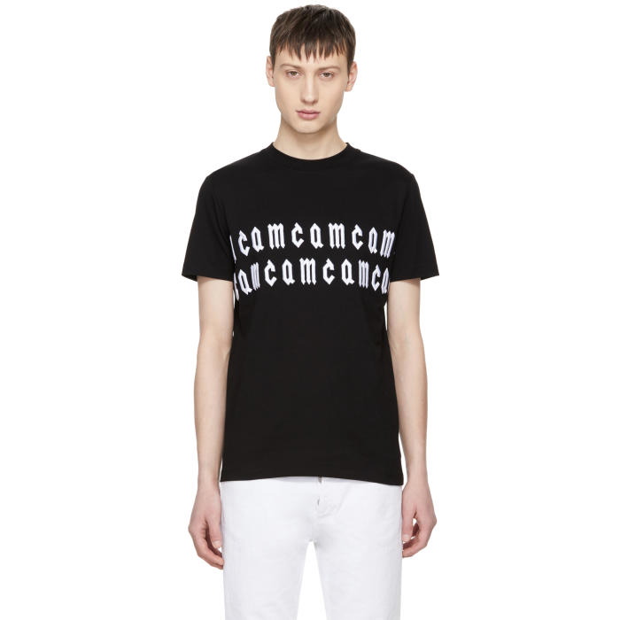 Photo: McQ Alexander McQueen Black Repeat Logo T-Shirt 