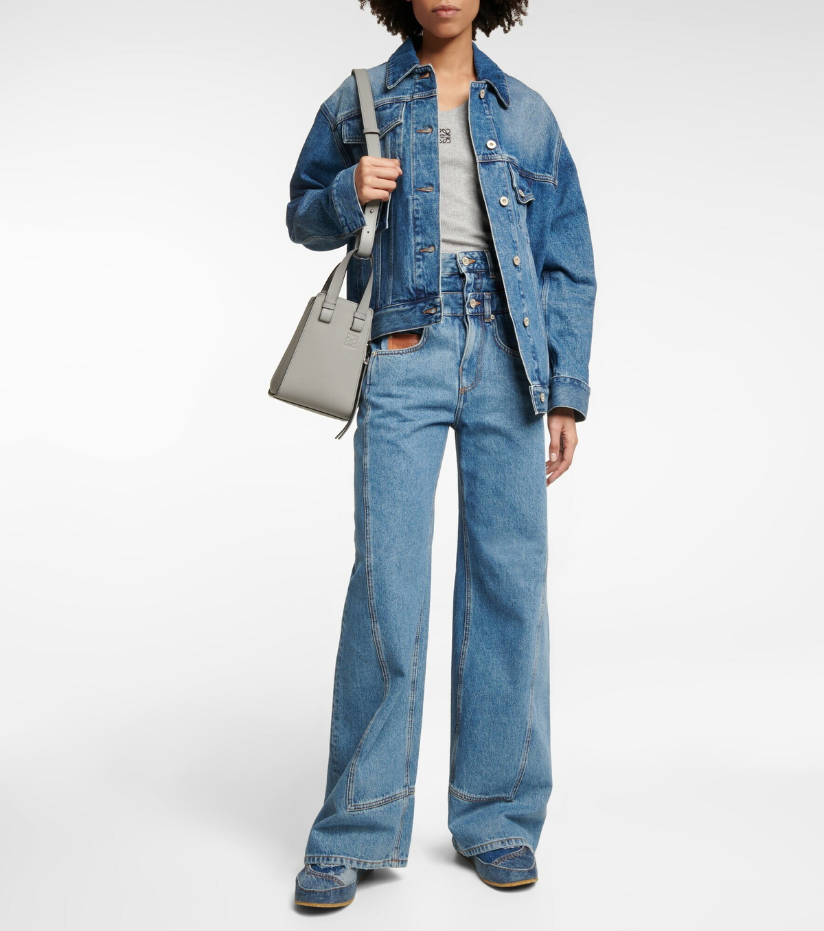 Loewe - Distressed denim sneakers Loewe