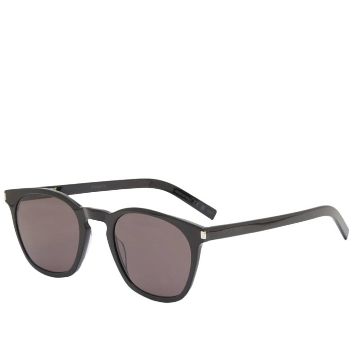 Photo: Saint Laurent Sunglasses Men's Saint Laurent SL 28 Slim Sunglasses in Black/Black