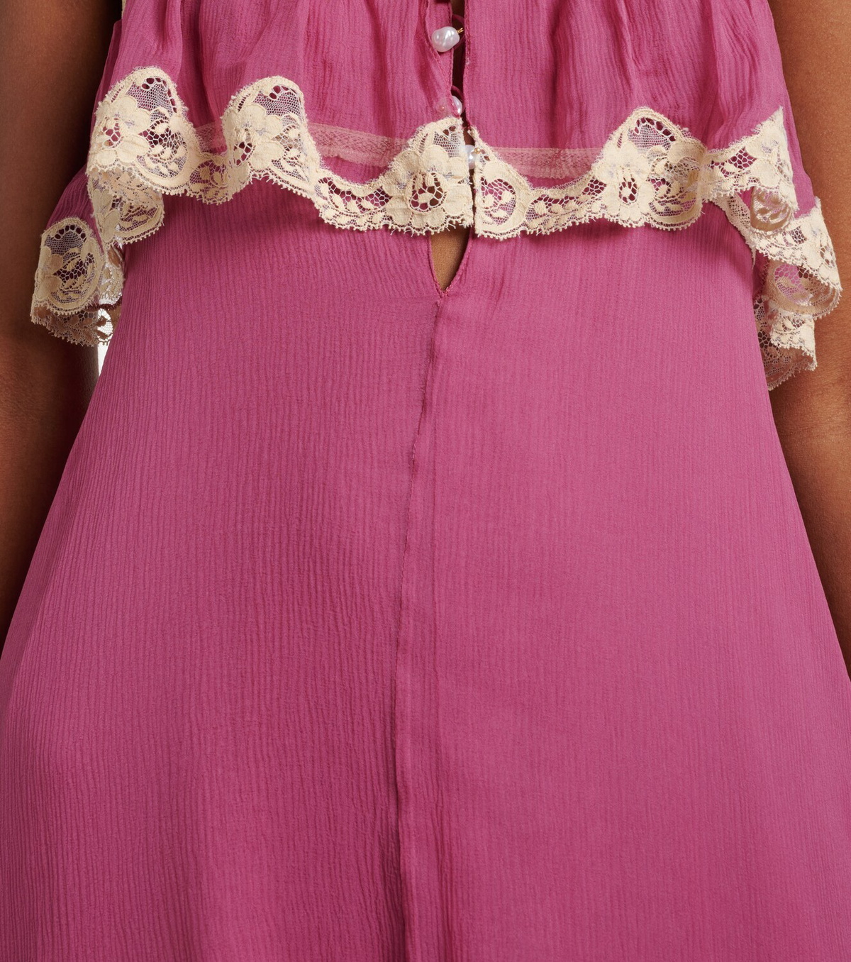 Chloé Lace-trimmed silk muslin maxi dress