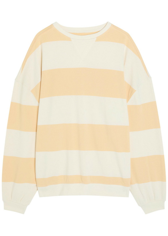 Photo: Free People Classic Striped Terry Sweatshirt Orange