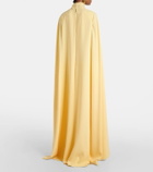 Oscar de la Renta Caped silk-blend georgette gown