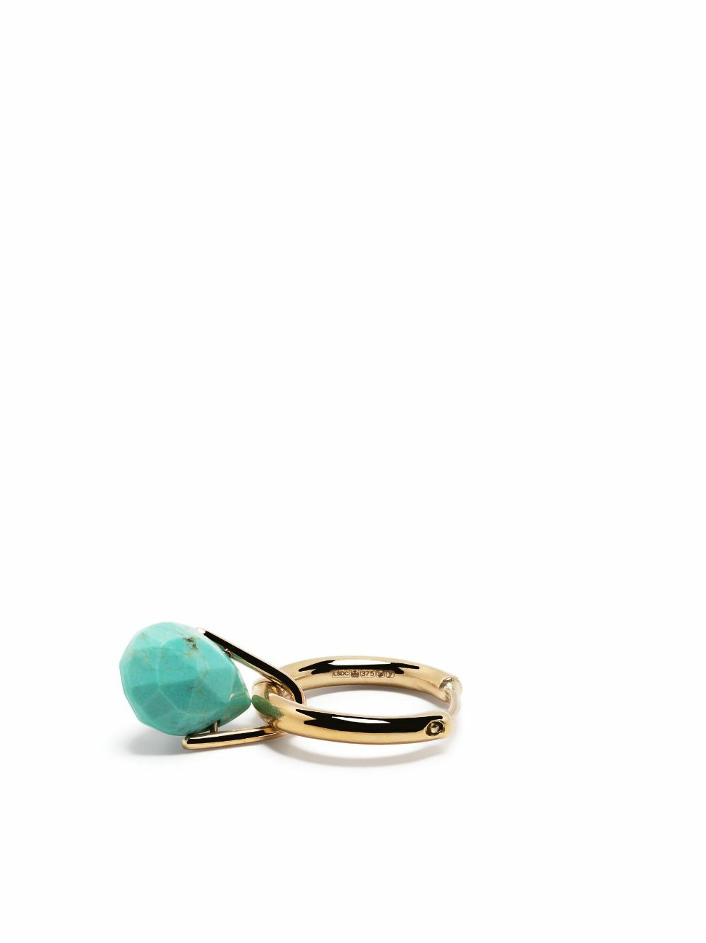 Pascale Monvoisin 9K Yellow Gold Orso Turquoise And Diamond Single Hoop Earring