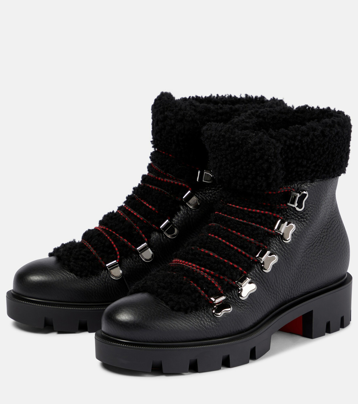 Christian Louboutin - Edelvizir shearling-lined leather ankle boots ...