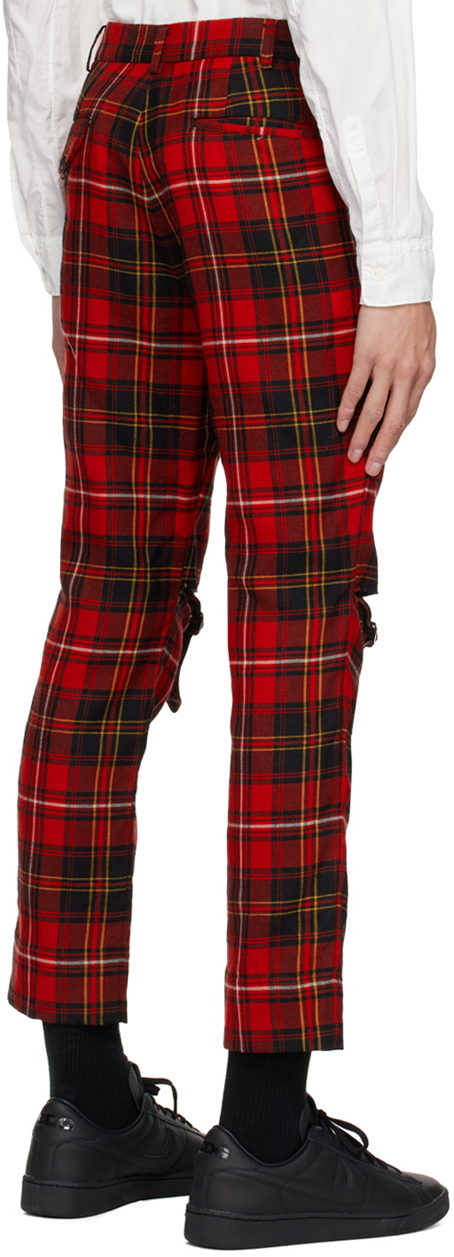 Black Comme des Garçons Red & Black Check Trousers