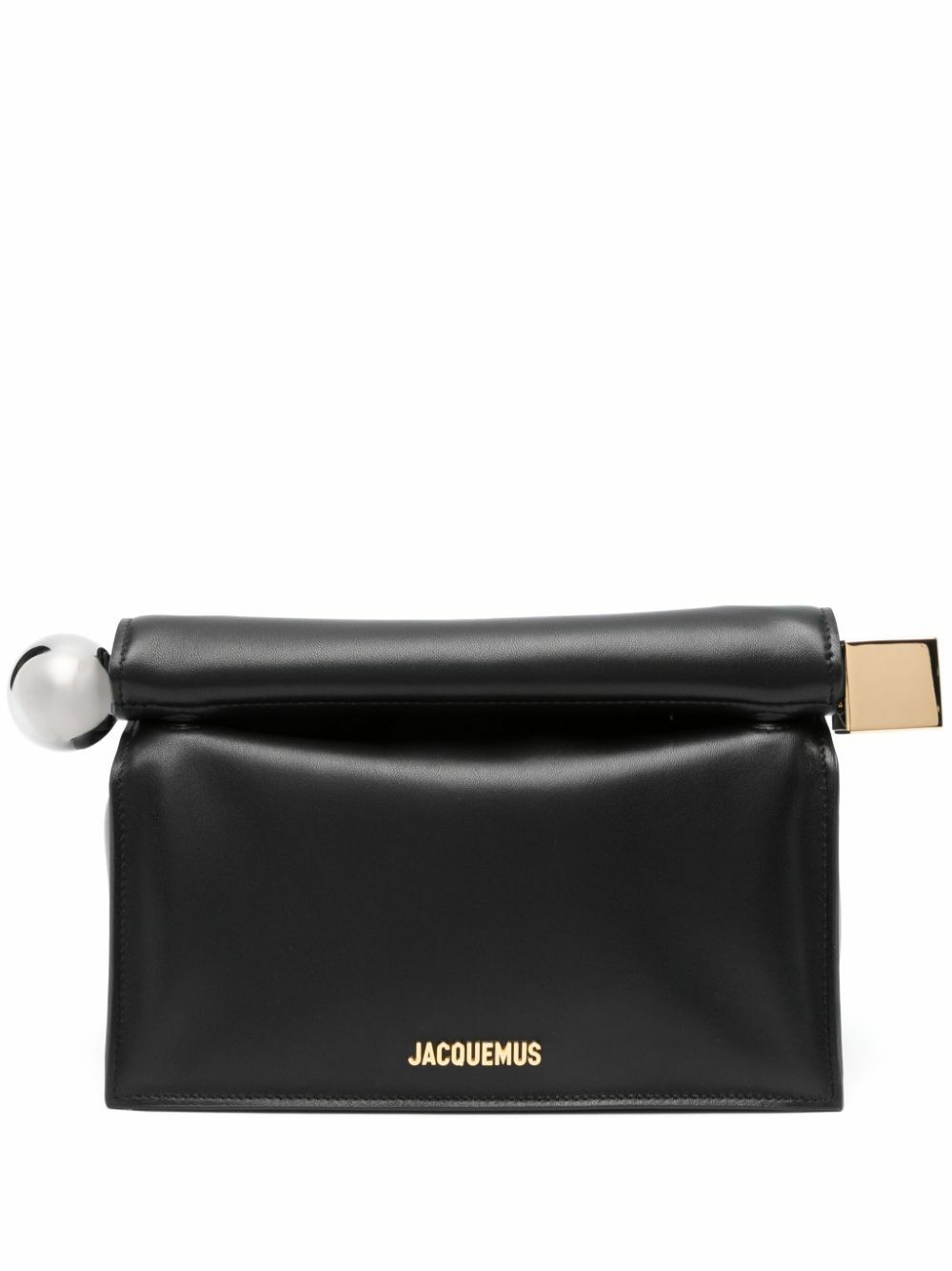 【関税込み】JACQUEMUS ブラック The Rond Carre クラッチ Jacquemus Black La Pochette Rond Carré Leather Clutch Bag