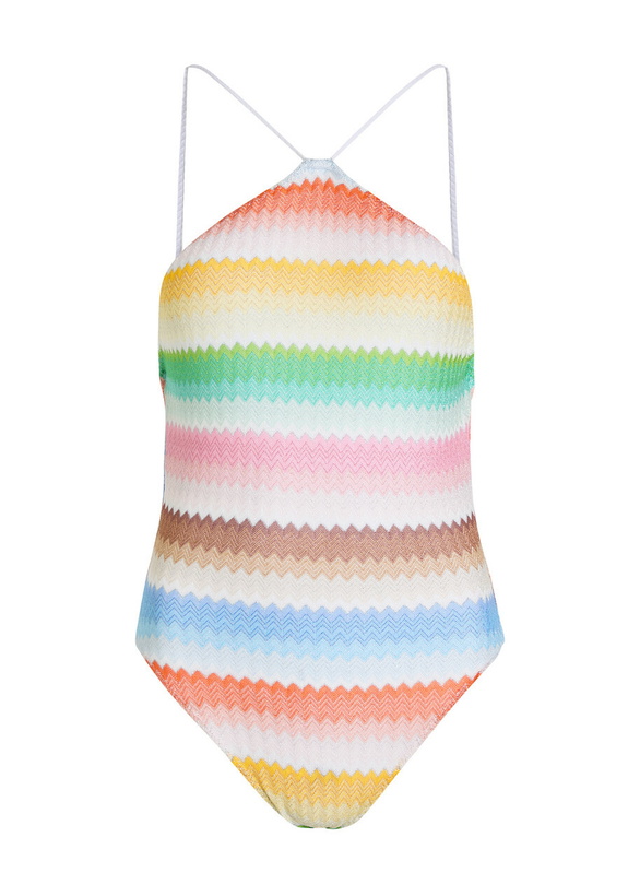 Photo: Missoni Zigzag Metallic-knit Swimsuit Multicoloured