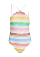 Missoni Zigzag Metallic-knit Swimsuit Multicoloured