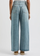 Agolde Low Slung Baggy Distressed Wide-leg Jeans Blue