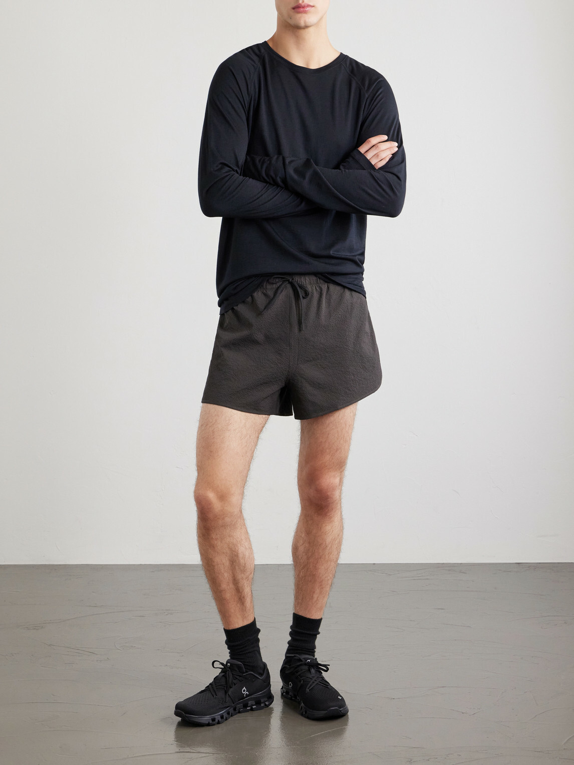 On - Performance Volt Crinkled-Jacquard Recycled-Shell Running Shorts - Brown