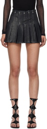 Dion Lee Black Laminated Denim Miniskirt