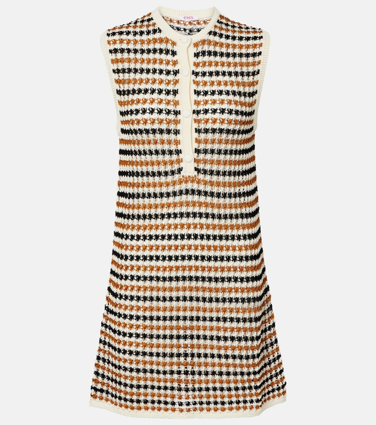 Eres Inedit open-knit cotton-blend polo dress