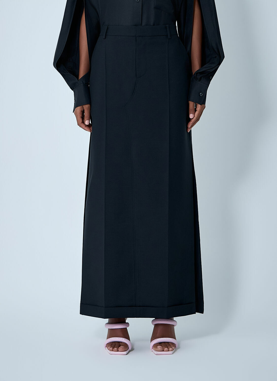 Alexander Wang Tailored Wool-Mohair Maxi Skirt