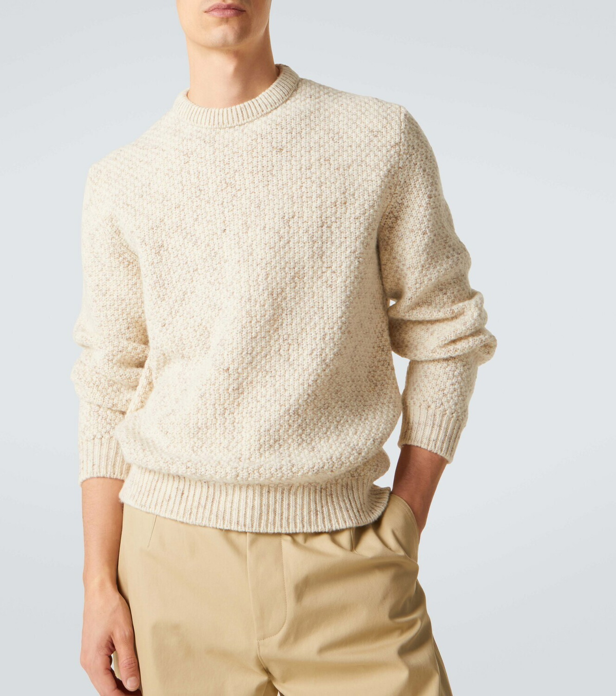 Loro Piana Ash wool, cashmere, linen, and silk sweater Loro Piana