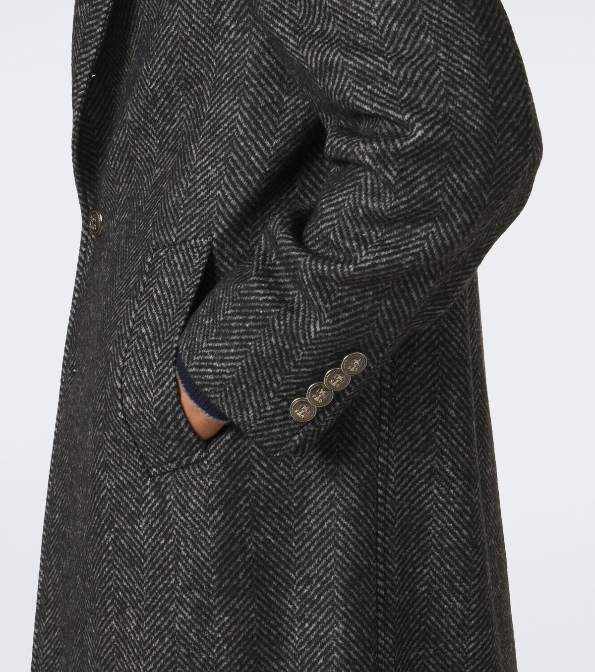 Brunello Cucinelli Herringbone wool and alpaca-blend coat