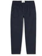 FOLK - Assembly Tapered Pleated Cotton Trousers - Blue