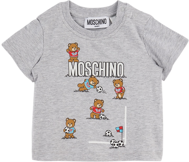 Photo: Moschino Baby Gray Football Teddy Bear T-Shirt