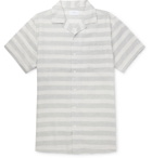 Onia - Camp-Collar Striped Linen and Cotton-Blend Shirt - Men - Gray