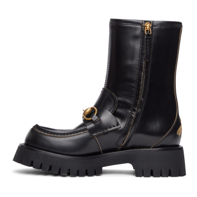 Gucci Black Horsebit Ankle Boots Gucci display picture 3