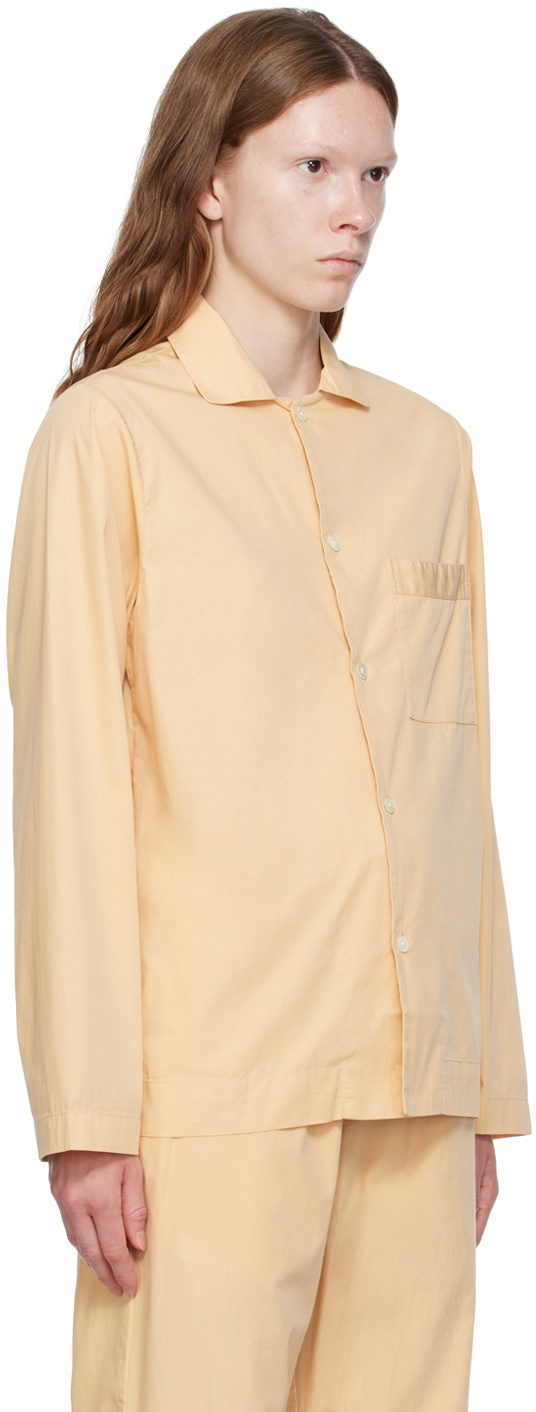 Tekla Beige Button Pyjama Shirt