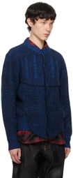 Juntae Kim Black & Blue Two-Tone Corset Cardigan