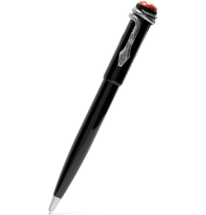 Photo: Montblanc - Heritage Collection Rouge et Noir Resin and Silver-Tone Ballpoint Pen - Black