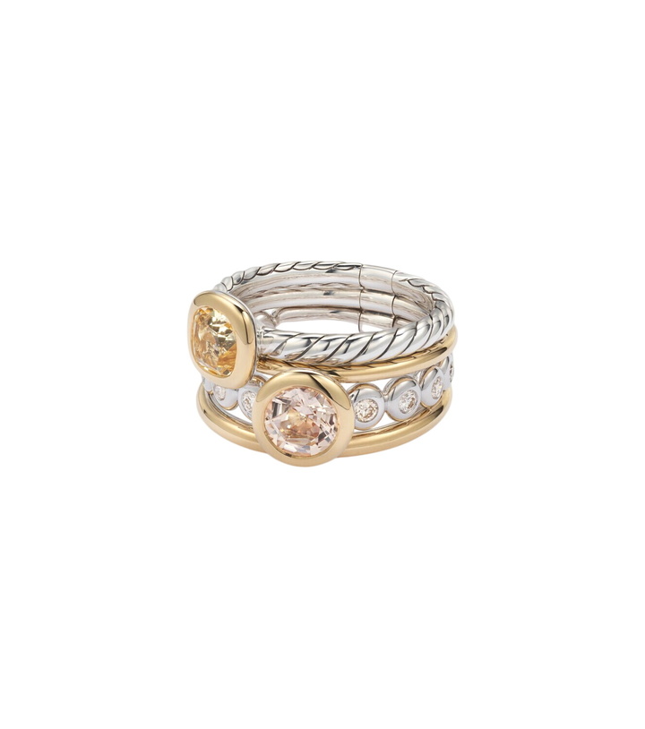 Photo: David Yurman DY Mercer® 18kt gold and sterling silver ring with gemstones