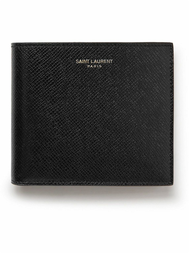 Photo: SAINT LAURENT - Logo-Embellished Cross-Grain Leather Bifold Wallet