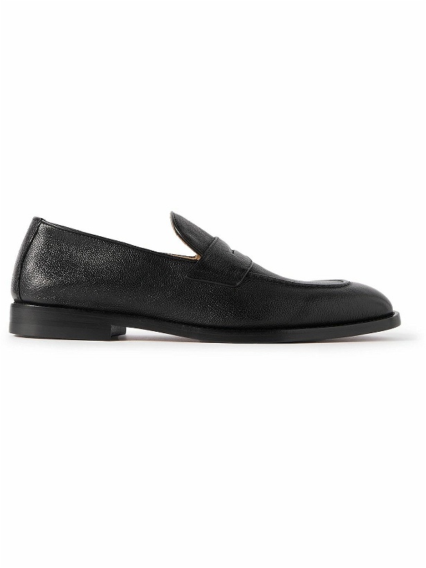 Photo: Brunello Cucinelli - Leather Penny Loafers - Black