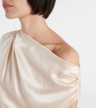The Sei Draped silk satin top