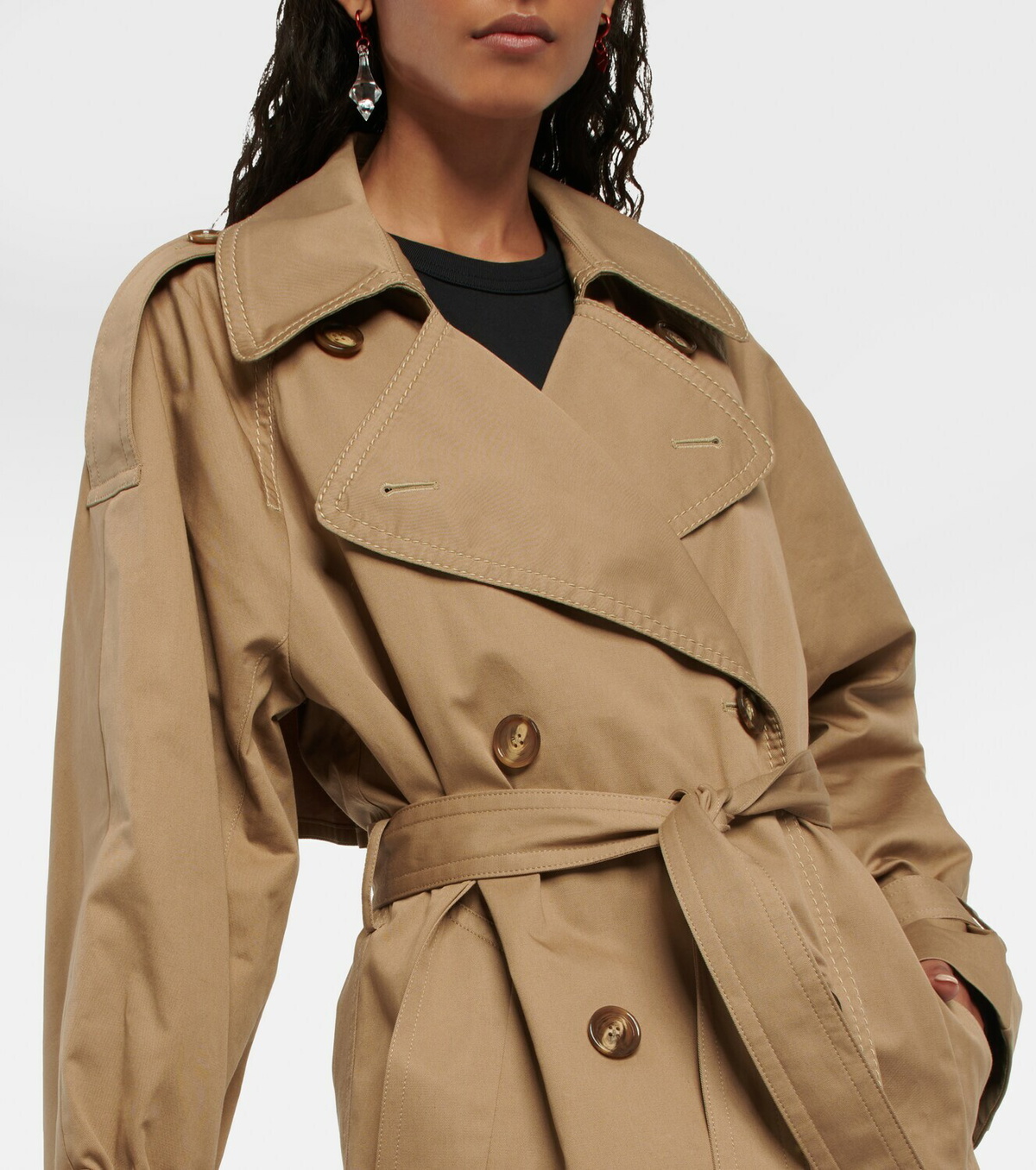【Acne Studios】contrast-trim trench coat トレンチコート ACNE STUDIOS Double-breasted shell trench coat | THE OUTNET