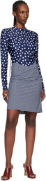 Jean Paul Gaultier Navy & White 'The Curved' Midi Skirt