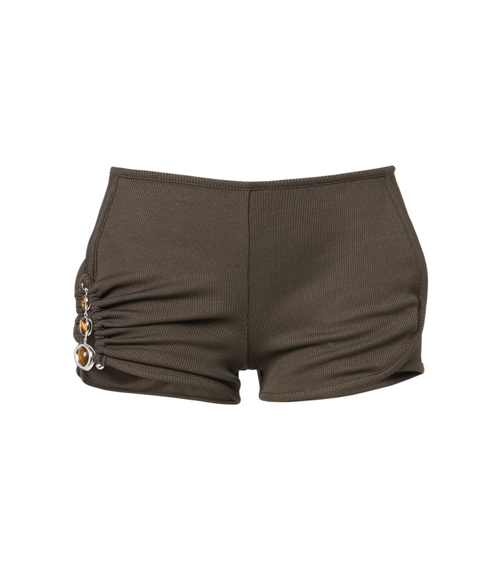 Photo: Christopher Esber Droplet Crystal embellished ruched shorts