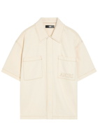 Amiri Logo-embroidered Denim Shirt Ecru