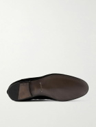 TOM FORD - Striped Velvet Slippers - Black