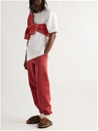 Aries - Column Tapered Logo-Print Cotton-Jersey Sweatpants - Red