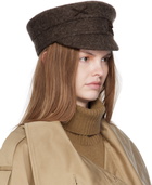 Ruslan Baginskiy Brown Logo-Embellished Baker Boy Cap