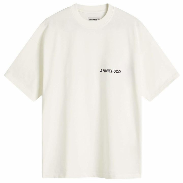Photo: ANNIE HOOD Men's Logo T-Shirt in White