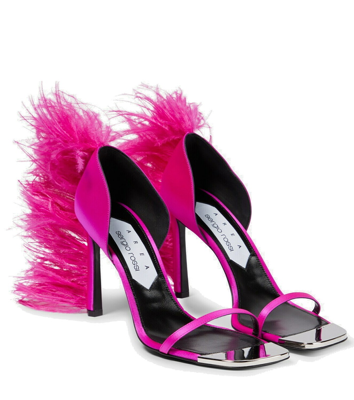 Photo: Area X Sergio Rossi Amazon feather-trimmed sandals