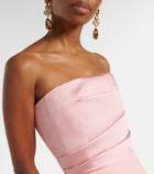 Solace London Afra satin-trimmed bustier gown