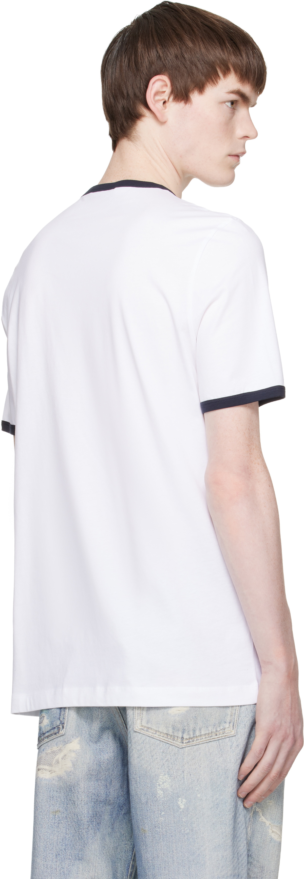 Marni White Cotton Contrast Trims T-shirt